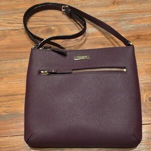 Kate Spade Laurel Way Rima Crossbody Bag Saffiano Leather Plum Purple